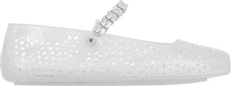 Jimmy Choo London Silver Mary Jane Jelly Flats