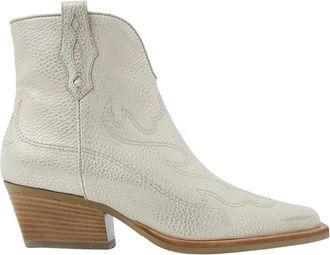 VIA VAI Do Olivia Enkellaarsjes - Dames - Cowboylaarzen - Beige - 39 EU - Leer - Schoenen