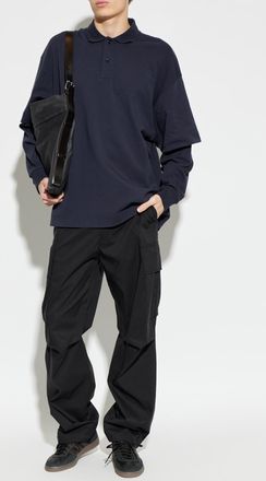 Darkpark Long-sleeve Polo, Mens, Navy Blue