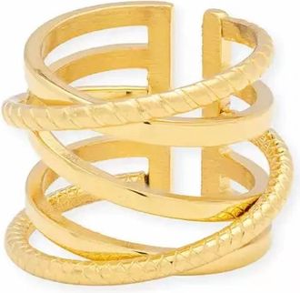 Bracha Womens Round And Round Ring In Gold