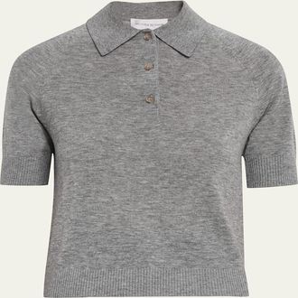 Victoria Beckham Short-Sleeve Wool Polo Shirt