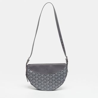 Goyard Hirondelle Grey Goyardine Coated Canvas And Leather Shoulder Bag
