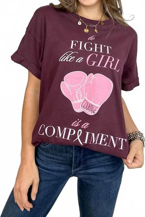 Kid Dangerous Fight Like A Girl Graphic Tee Top In Pink