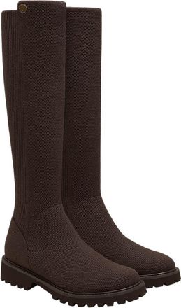 Vivaia Round-Toe Stretchy Wool Knee-High Boots in Dark Chocolate at Nordstrom, Size 7.5