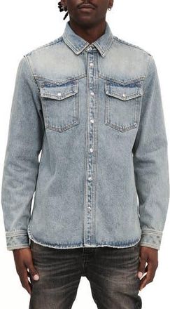 Purple Pumice Double Pocket Snap Front Shirt in Light Indigo at Nordstrom Rack, Size X-Small