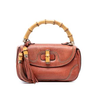 Gucci Pre-owned Gucci Medium Leather New Bamboo Satchel Ladies 254884 213317