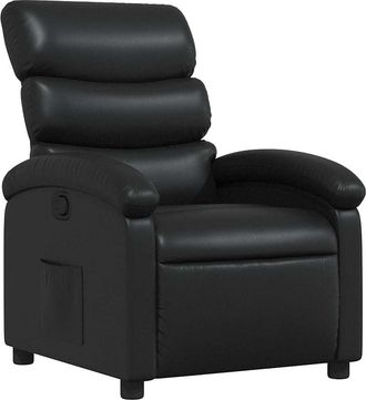 vidaXL Sill&oacute;n Reclinable De Cuero Sint&eacute;tico Negro Vidaxl
