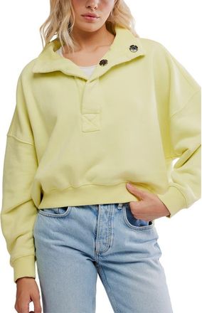 Free People Timeless Cotton Blend Pullover in Acacia at Nordstrom, Size X-Large