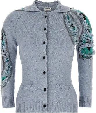 Moschino Blue Wool Womens Cardigan