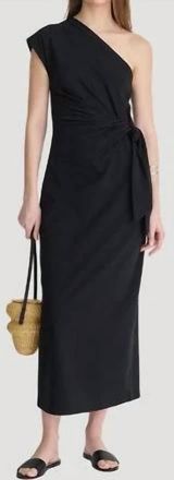 Apiece Apart Georgie One Shoulder Maxi Dress In Black