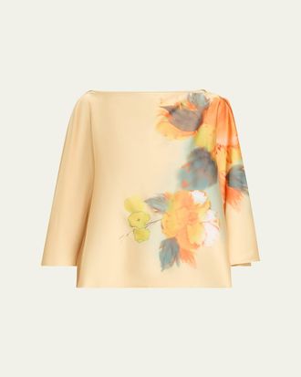 Cinq &agrave; Sept Carole Watercolor Floral Top