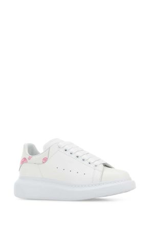 Alexander McQueen Printed Leather Heel Sneaker - White