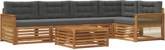 vidaXL Conjunto De Sof&aacute;s De Exterior 6 Uds. Natural Y Antracita Vidaxl