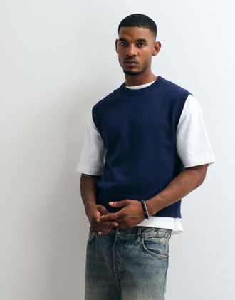 Weekday gilet lavorato a maglia blu scuro