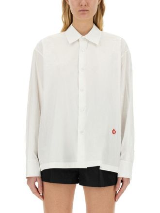 Alexander Wang Cotton Shirt With Classic Collar And Minimalist Logo