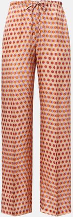 Dries Van Noten Polka-dot silk wide-leg pants