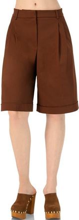 Ivonne Tailored Bermuda Shorts with Pockets in Brown at Nordstrom, Size 12