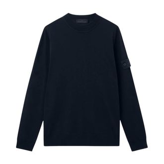 Stone Island Ghost Merinowol Trui met Ronde Hals - Heren - Truien - Blauw - Maat: L Wol