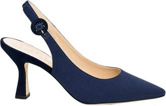 Lella Baldi Satijnen Slingback - Dames - Pumps - Blauw - 36 EU - Satijn - Schoenen