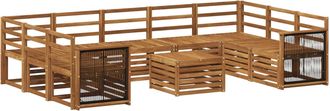 vidaXL Conjunto De Sof&aacute;s De Exterior 10 Uds. Natural Vidaxl
