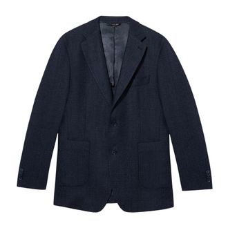 Brooks Brothers Blazer in lana vergine fiammata - - Jackets - Uomo - Blu - XL