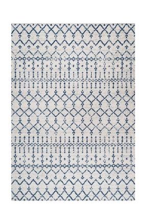 Jonathan Y Designs Moroccan HYPE Boho Vintage Diamond Area Rug in Cream/navy at Nordstrom, Size 5Ft 0In X 5Ft 0In