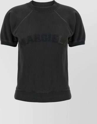Maison Margiela deconstructed logo sweatshirt with ribbed finish