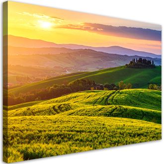 Feeby Impresi&oacute;n De Imagen, Paisaje De La Toscana Puesta De Sol, 120x80
