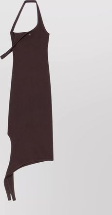 Courr&egrave;ges ribbed midi dress with asymmetric silhouette
