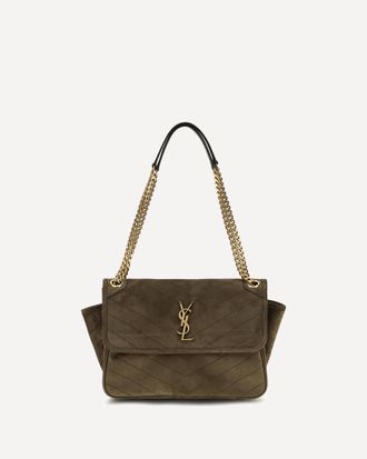 Saint Laurent Borsa a Spalla Niki Tripouch in suede Woman UNI
