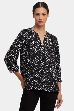 NYDJ Pintuck Blouse | Francoise Dots