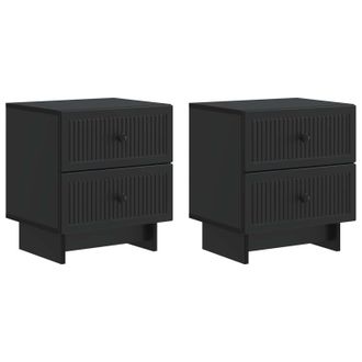 vidaXL Armario De Noche Con Caj&oacute;n 2 Pcs Negro 43 X 34,5 X 47,5 Cm Vidaxl