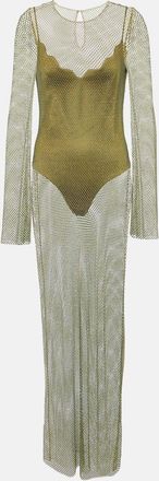 Galvan Gloria crystal-embellished maxi dress