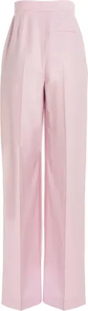Alexander McQueen Front Pleat Wool Trousers - Pink