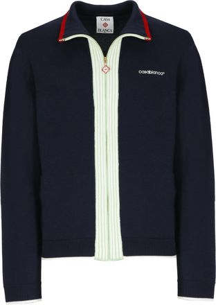 Casablanca Blue Merino Embroidered Wool Jacket