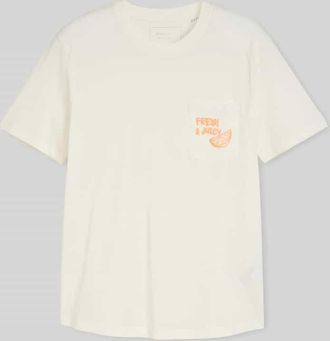 Tom Tailor Denim Regular Fit T-Shirt aus reiner Baumwolle in Weiss, Gr&ouml;&szlig;e XXL