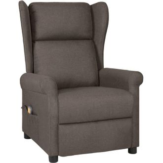 vidaXL Sill&oacute;n De Masaje El&eacute;ctrico Tela Marr&oacute;n Vidaxl