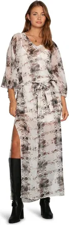 Belle & Bloom Heart On Fire Snake Print Kaftan in Dark Brown at Nordstrom, Size X-Small
