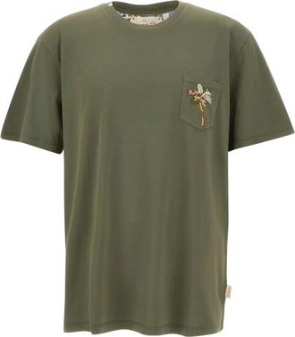 Bob embroidered-pocket crew-neck T-shirt - men - Cotton - XXXL - Green