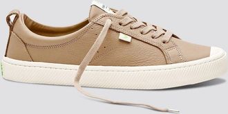 Cariuma Womens Cariuma OCA Low Sneakers Beige Leather Lifestyle Shoes HAWK1237