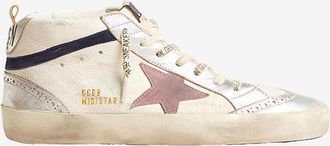 Golden Goose Hohe Nappa- und Metallic-Ledersneakers Mid-Star