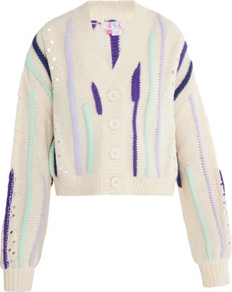 Izia Vest Dames Wol Wit Veelkleurig