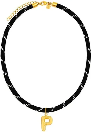Petit Moments Bubble Initial Pendant Cord Necklace in Black-P at Nordstrom