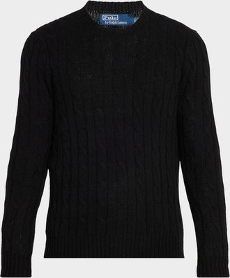 Polo Ralph Lauren Mens The Iconic Cashmere Cable-Knit Crewneck Sweater