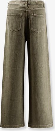 Golden Goose Womens Cotton And Linen Trousers Green