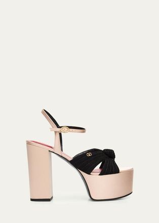 Valentino Garavani 125mm Crasher Vlogo Leather Platform Sandals