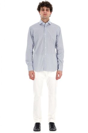 Barba Micro Pattern Cotton Shirt Line Dandylife