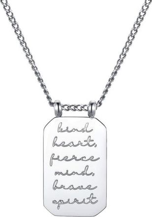 Mantra Kind Heart, Fierce Mind, Brave Spirit - Necklace in Silver at Nordstrom