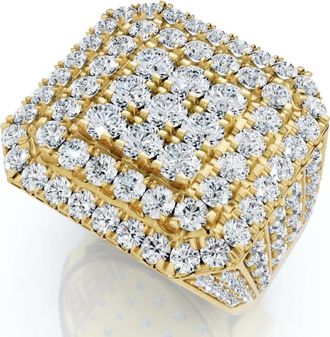 Pompeii3 5Ct TW Mens Round Diamond Pave Ring Gold Lab Grown