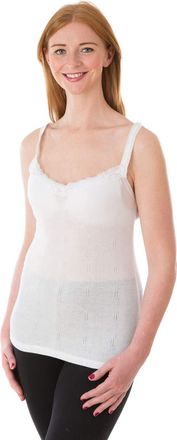 Palm Lights British Made Ladies/Womens Brushed Thermal Fancy Knit Camisole [Size Large 16-18, White]